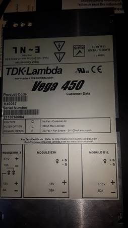 Tdk Lambda Vega 450 Power Supplay